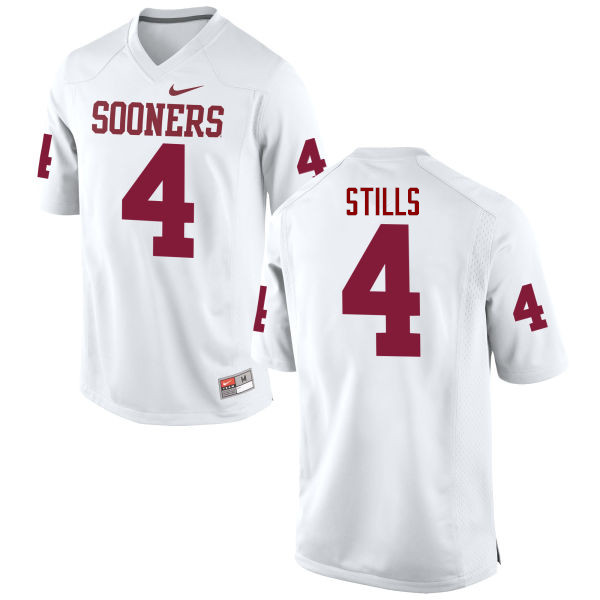 Oklahoma Sooners #4 Kenny Stills College Football Jerseys Game-White